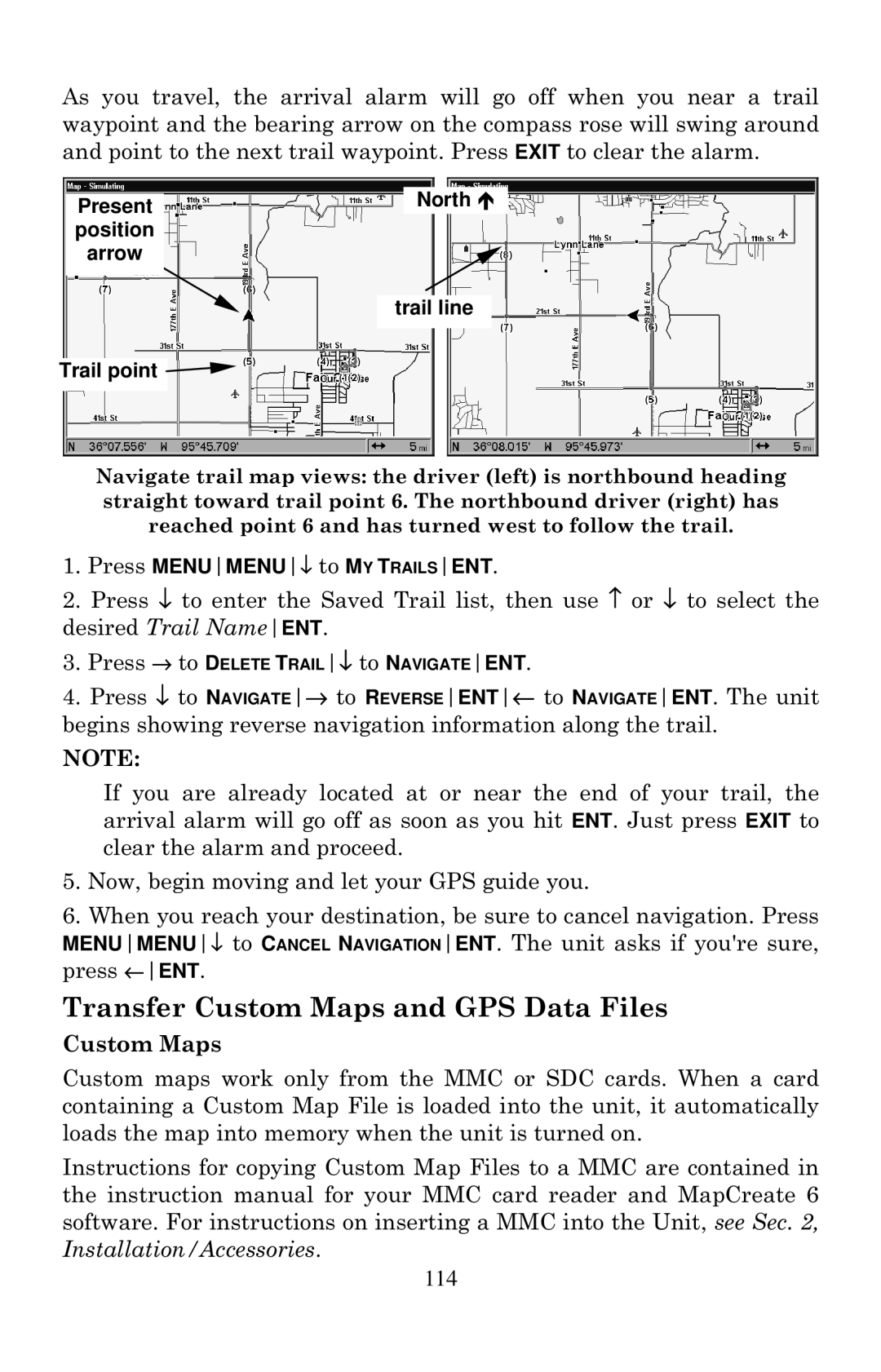 Eagle Electronics 2000 manual Transfer Custom Maps and GPS Data Files 