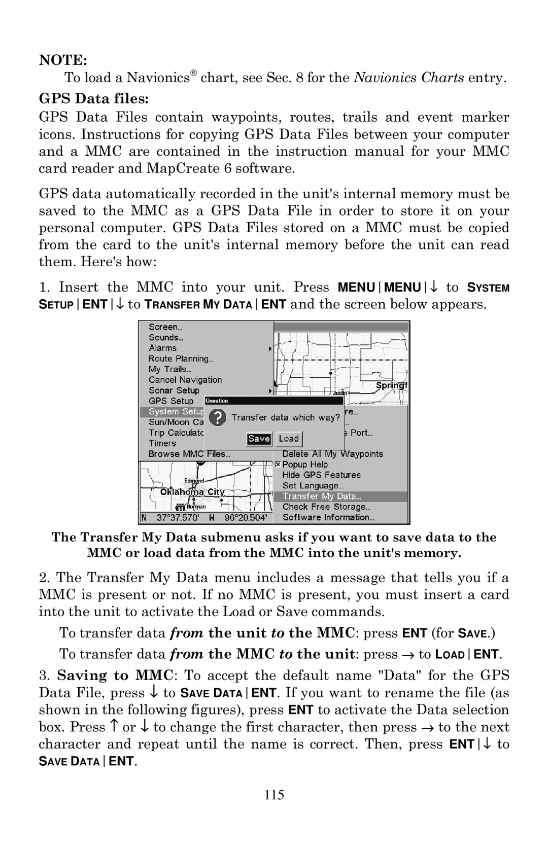 Eagle Electronics 2000 manual GPS Data files 