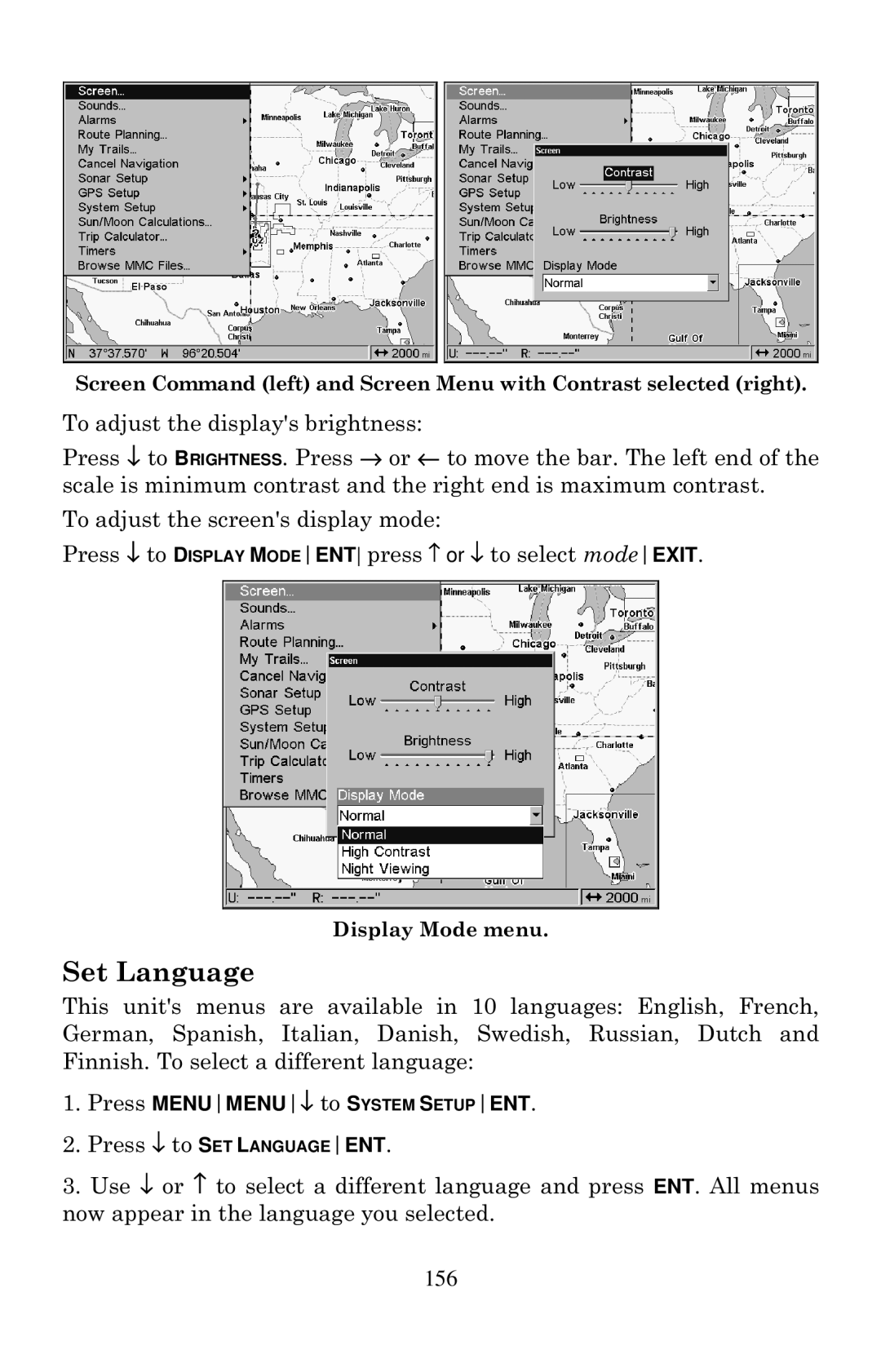 Eagle Electronics 2000 manual Set Language 