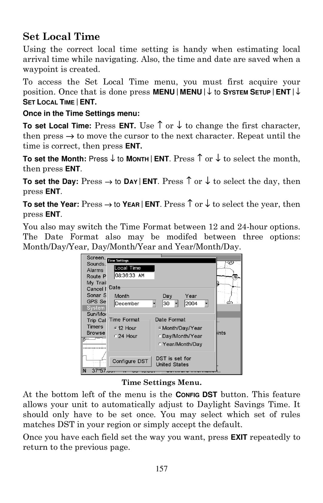 Eagle Electronics 2000 manual Set Local Time 