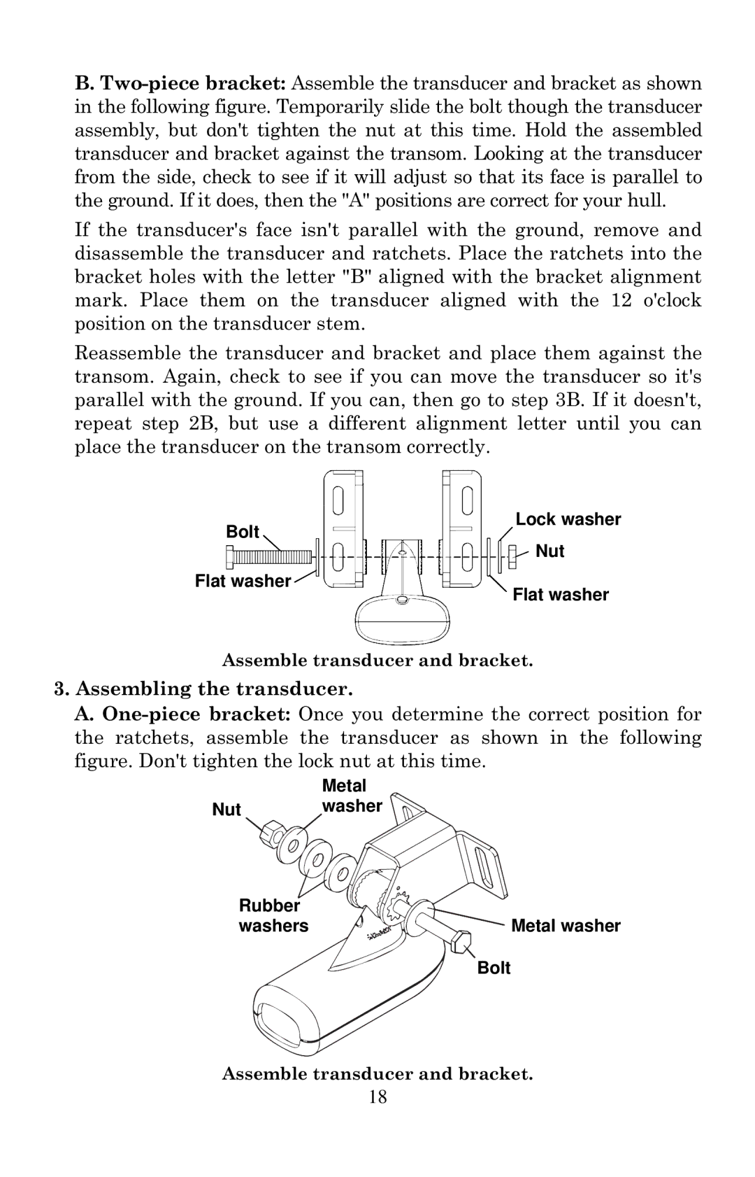 Eagle Electronics 2000 manual Assembling the transducer 