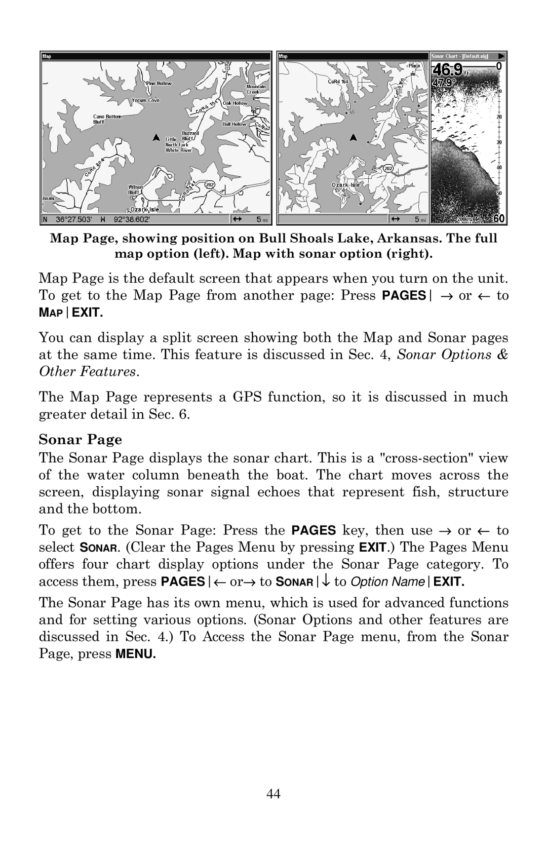 Eagle Electronics 2000 manual Sonar 