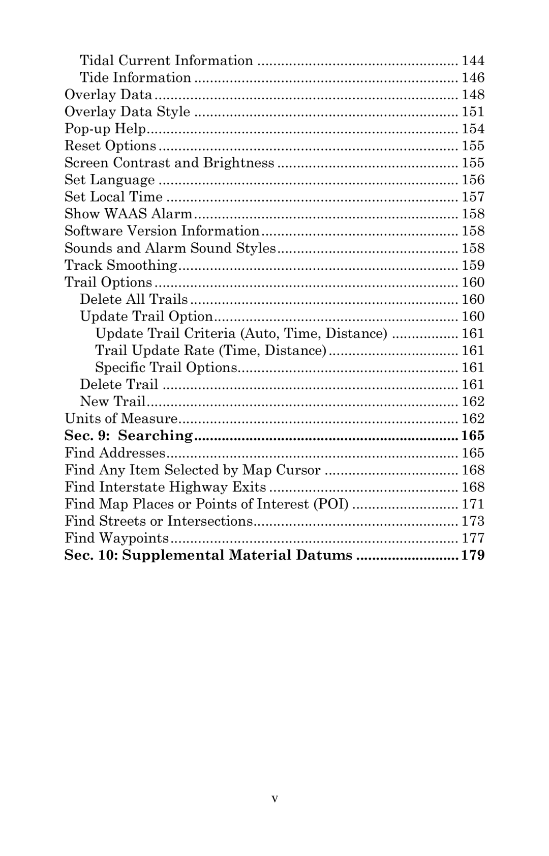 Eagle Electronics 2000 manual 165, Sec Supplemental Material Datums 179 