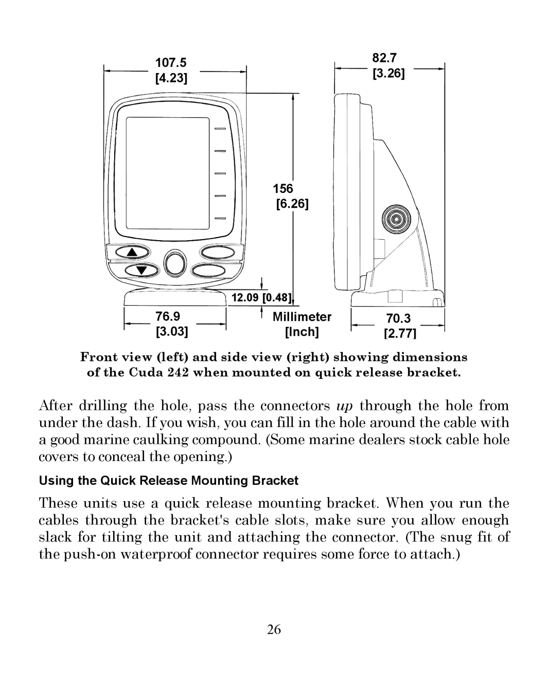 Eagle Electronics 242 manual 107.5 82.7 156 