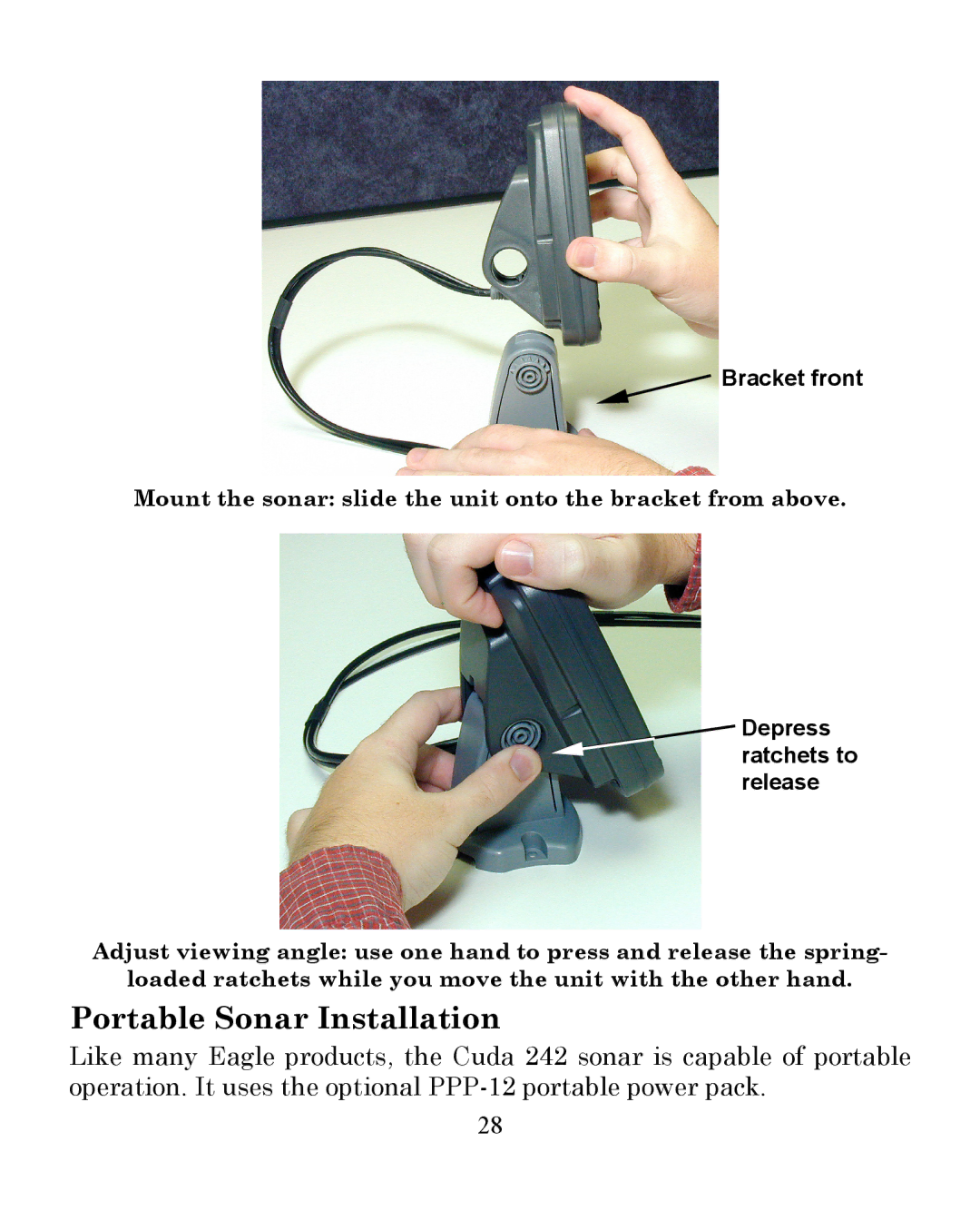 Eagle Electronics 242 manual Portable Sonar Installation 