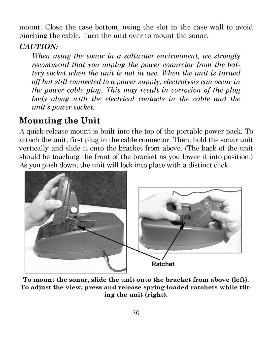 Eagle Electronics 242 manual Mounting the Unit 