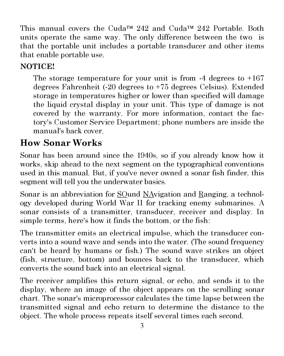 Eagle Electronics 242 manual How Sonar Works 