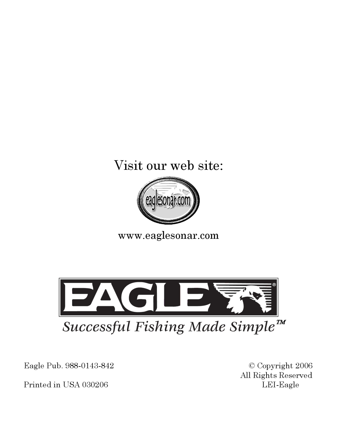 Eagle Electronics 242 manual Visit our web site 