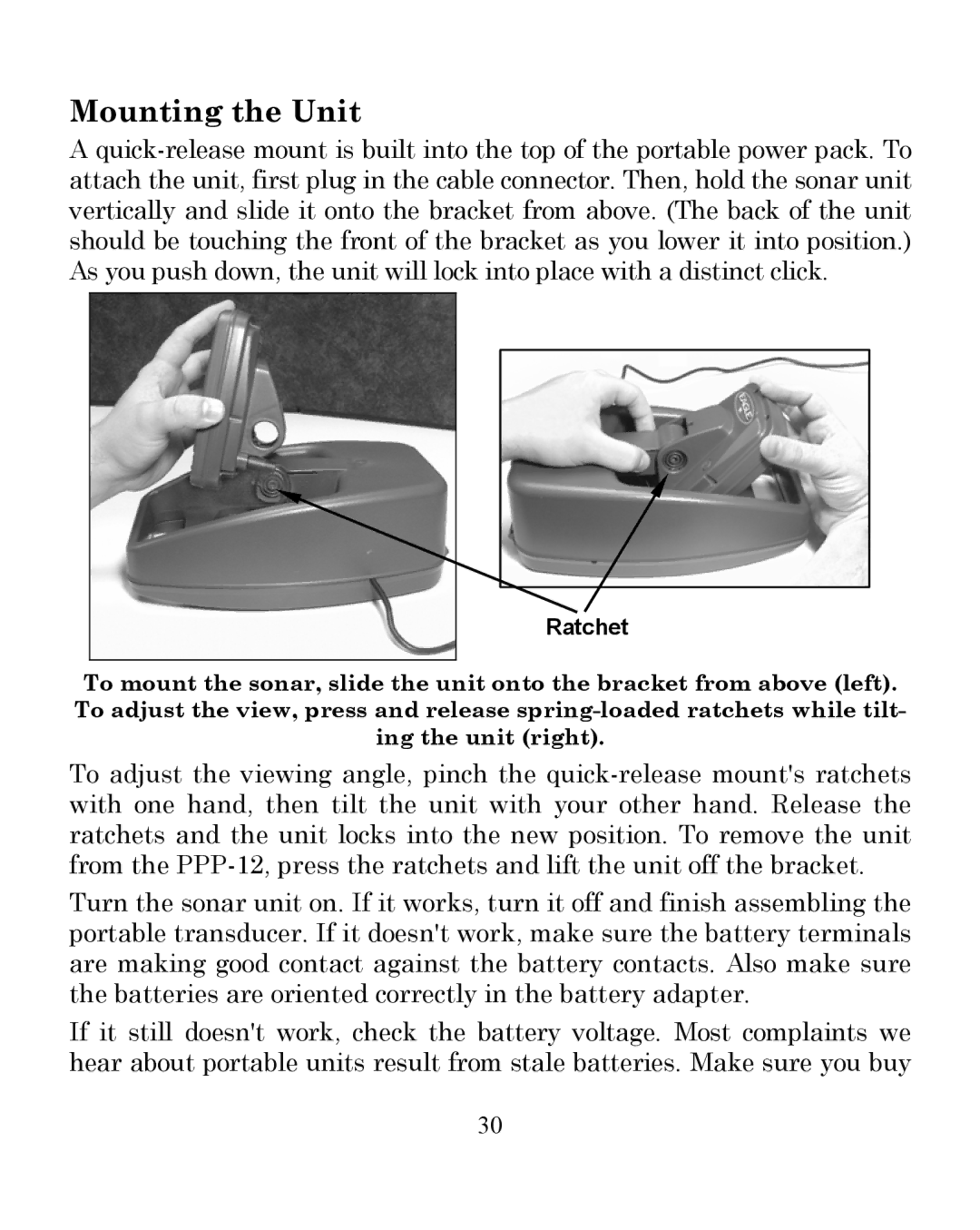 Eagle Electronics 245DS manual Mounting the Unit 