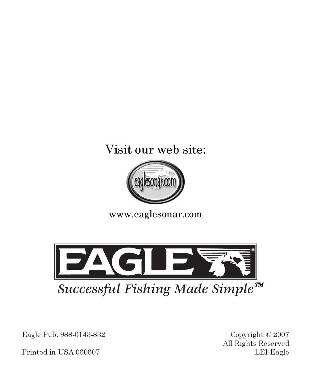 Eagle Electronics 245DS manual Visit our web site 