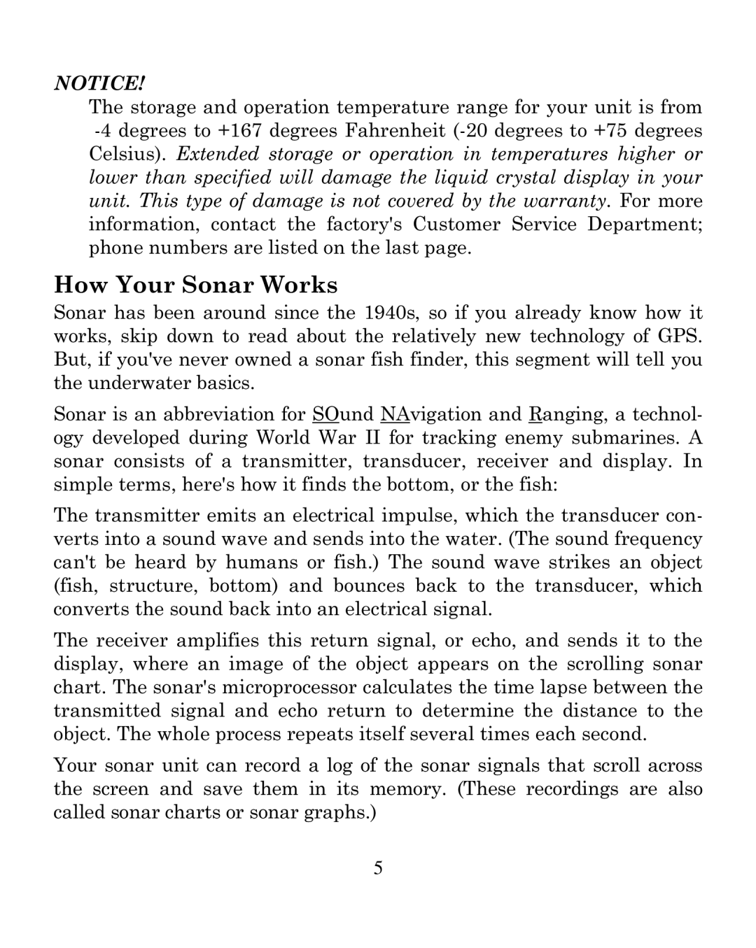 Eagle Electronics 250i manual How Your Sonar Works 