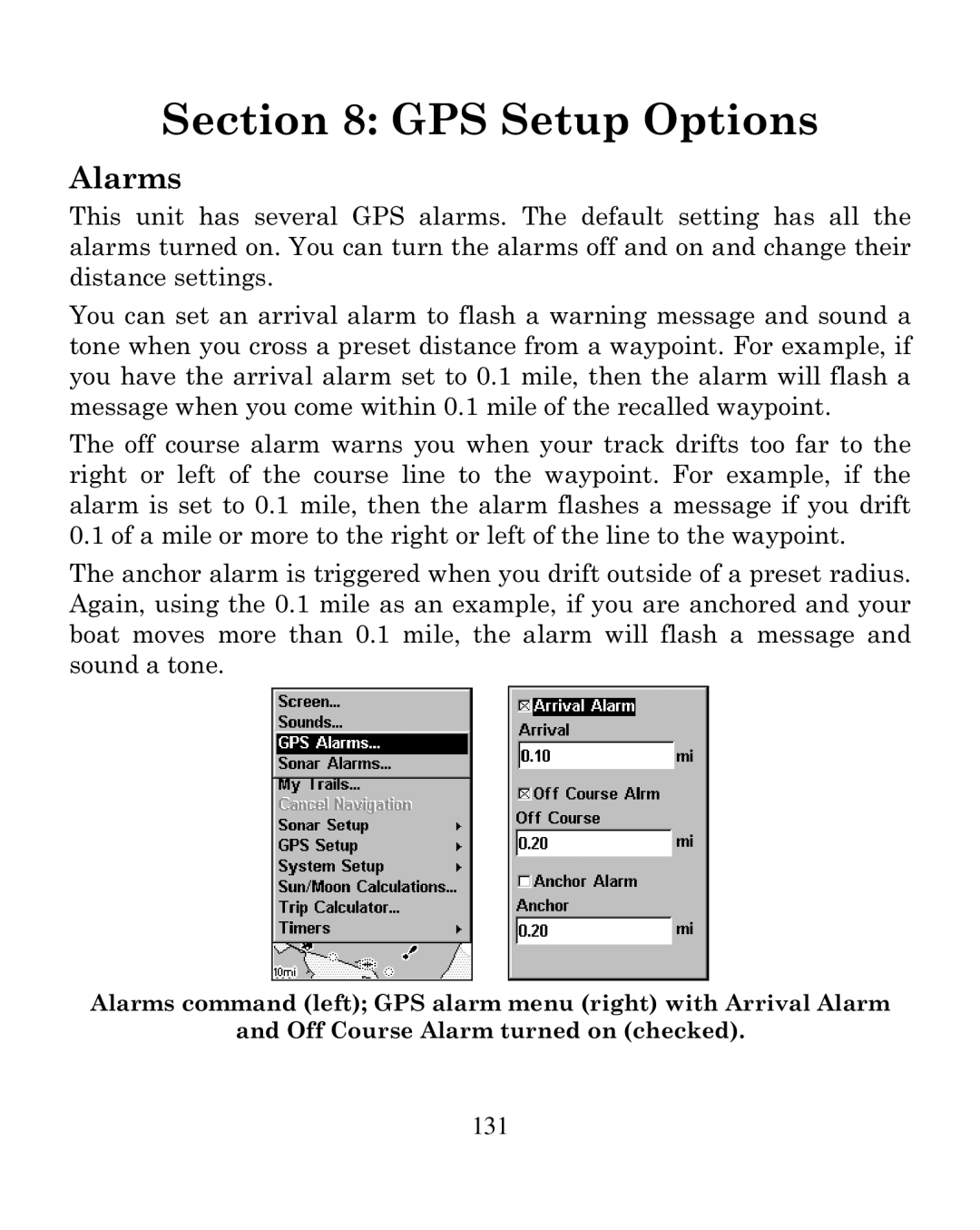 Eagle Electronics 250i manual GPS Setup Options 