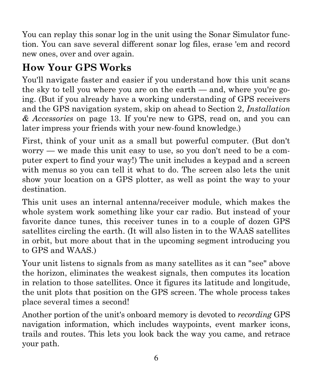 Eagle Electronics 250i manual How Your GPS Works 