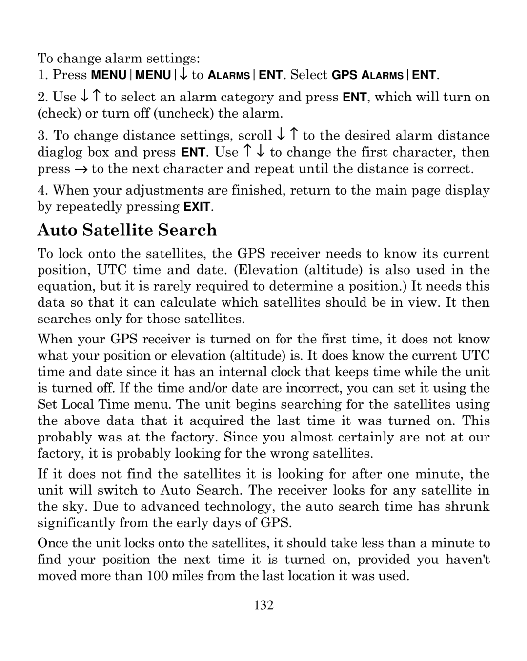 Eagle Electronics 250i manual Auto Satellite Search 