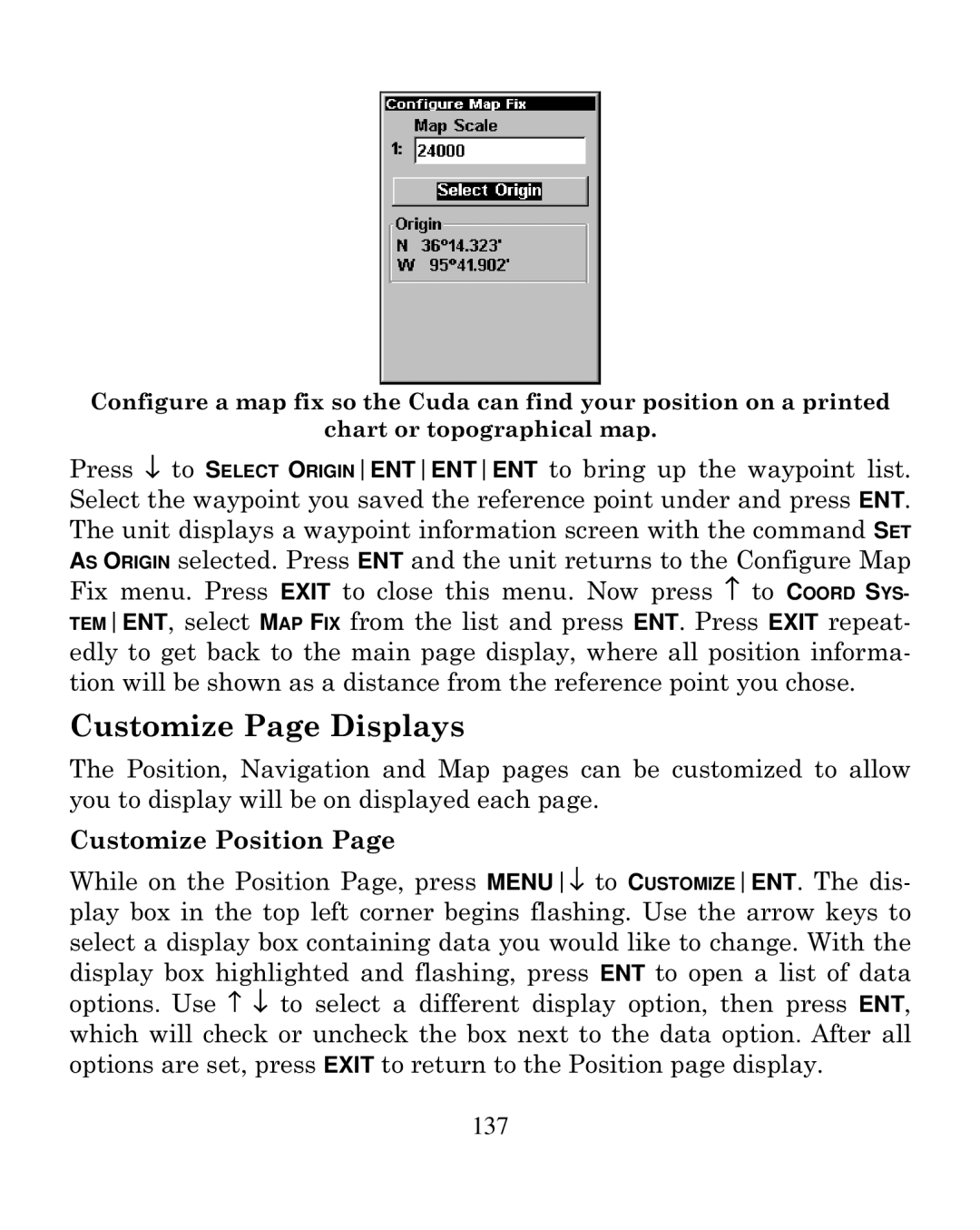 Eagle Electronics 250i manual Customize Page Displays, Customize Position 