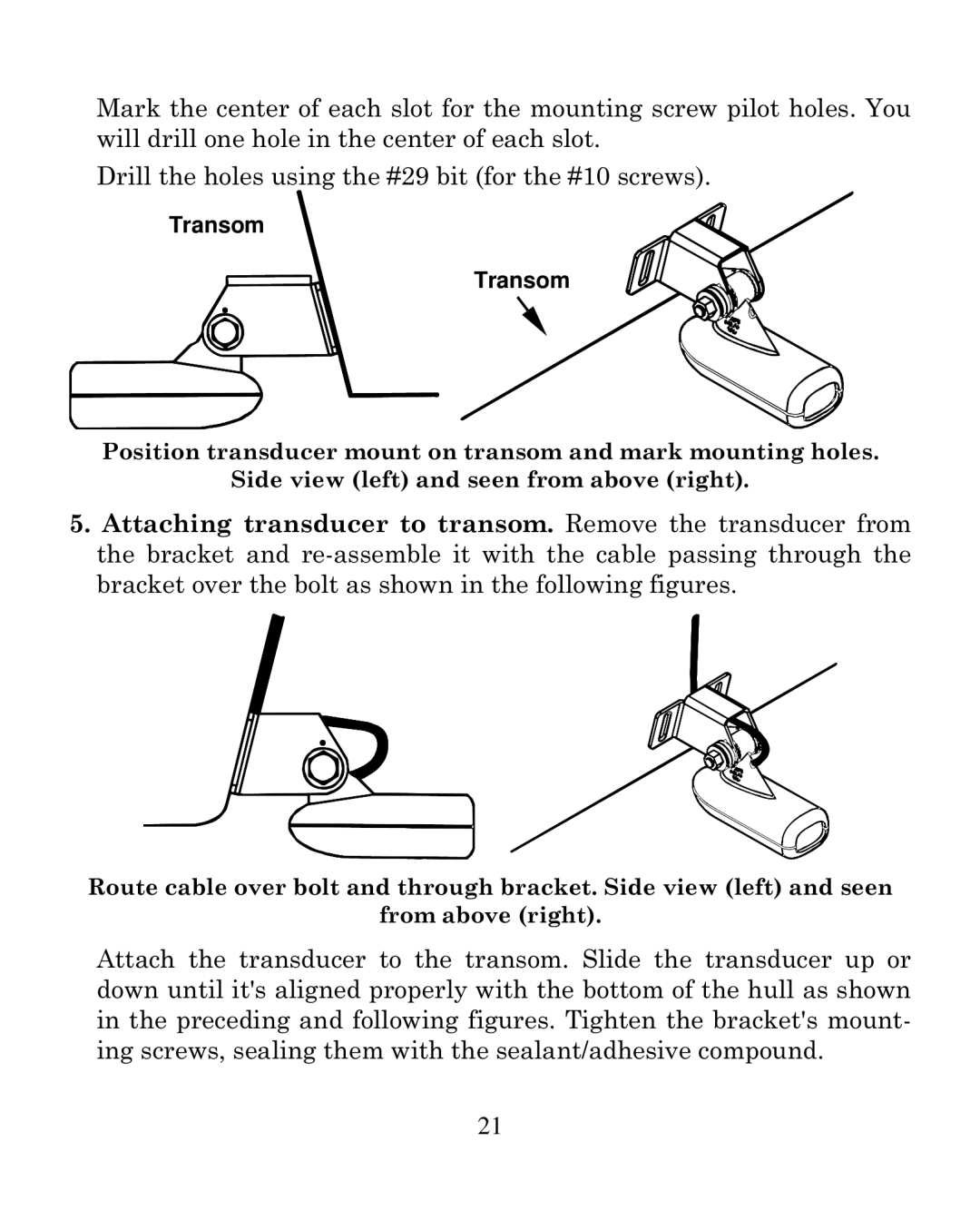 Eagle Electronics 250i manual Transom 