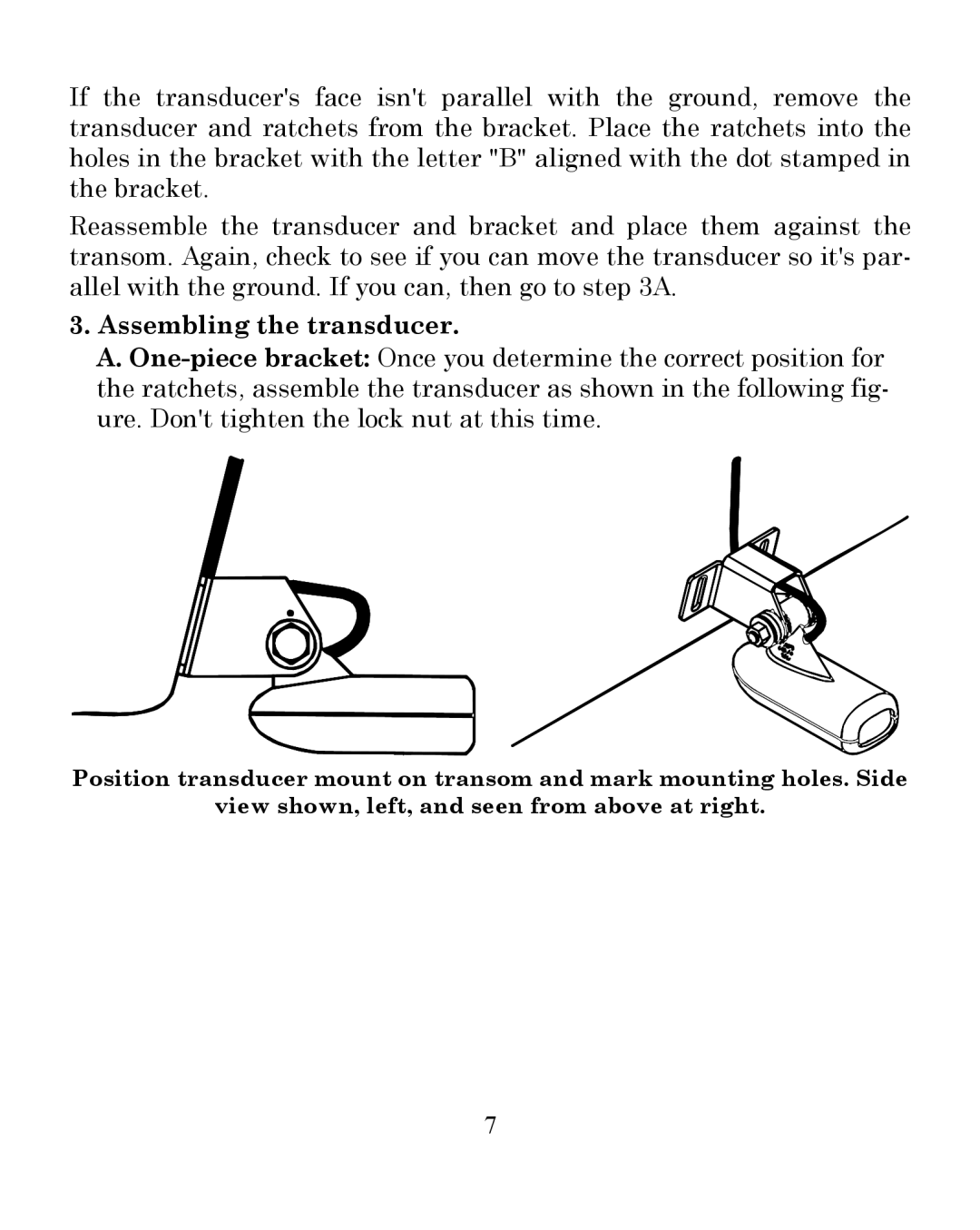 Eagle Electronics 300 manual Assembling the transducer 