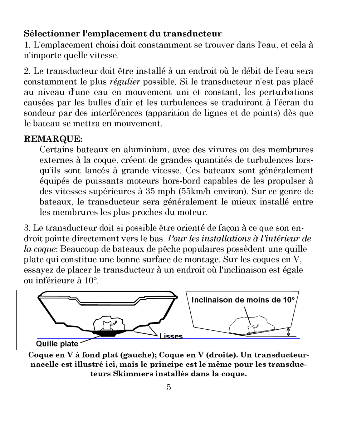 Eagle Electronics 300 manual Sélectionner lemplacement du transducteur 