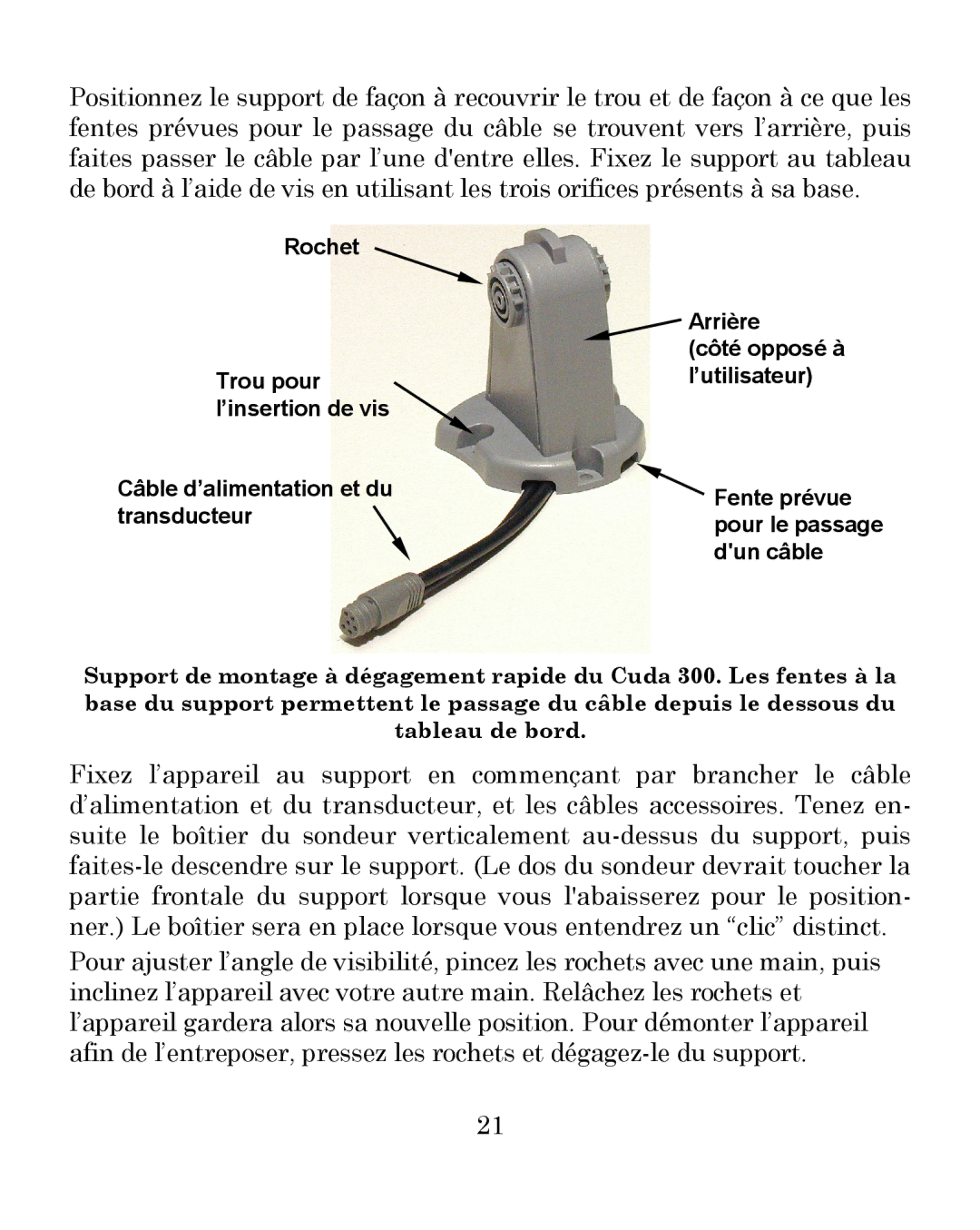 Eagle Electronics 300 manual Dun câble 