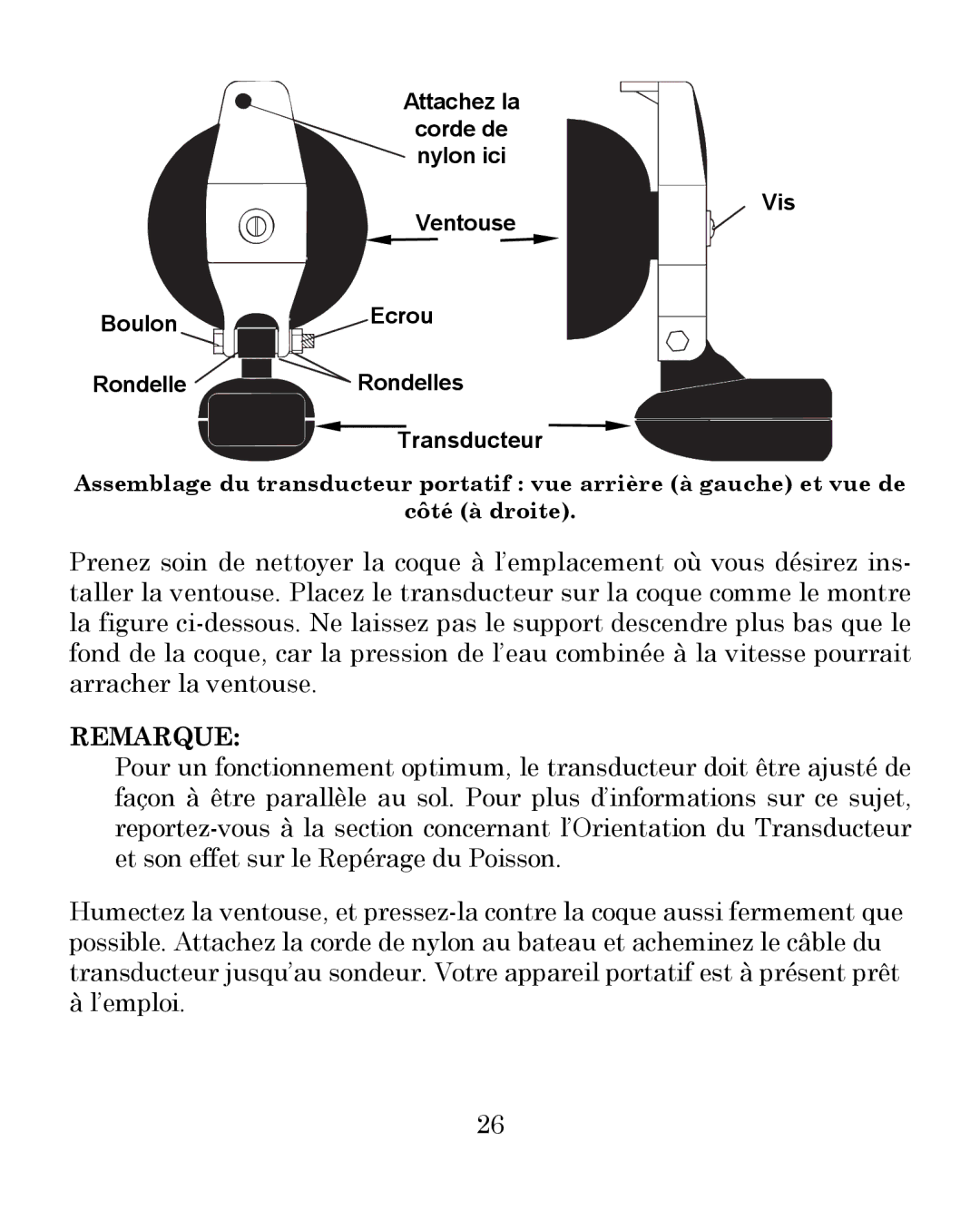 Eagle Electronics 300 manual Remarque 