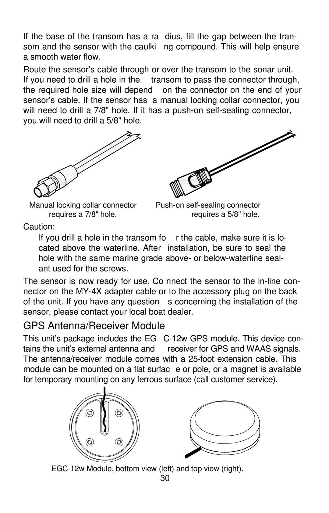 Eagle Electronics 320, 320DF manual GPS Antenna/Receiver Module 