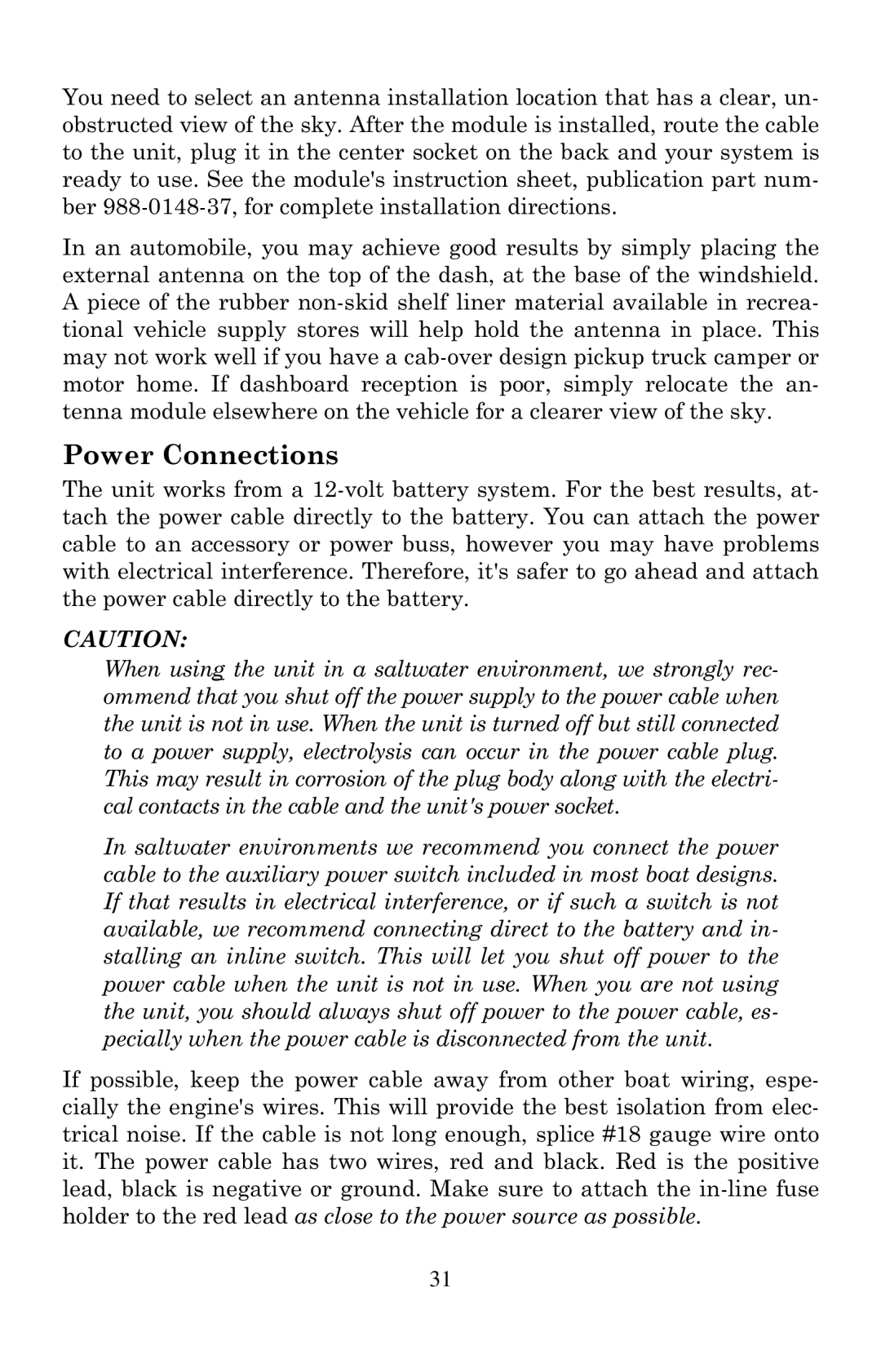 Eagle Electronics 320, 320DF manual Power Connections 