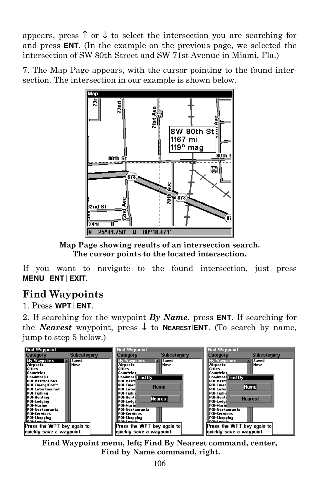 Eagle Electronics 320 manual Find Waypoints 