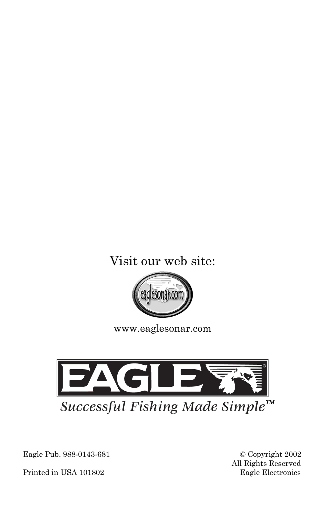 Eagle Electronics 320 manual Visit our web site 