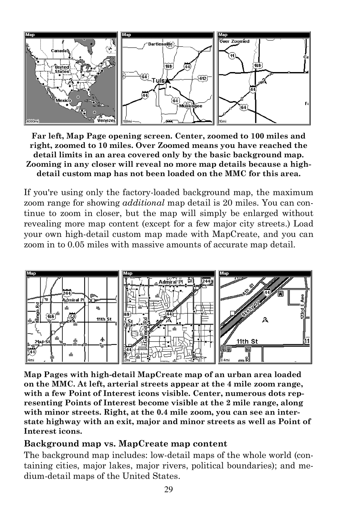 Eagle Electronics 320 manual Background map vs. MapCreate map content 