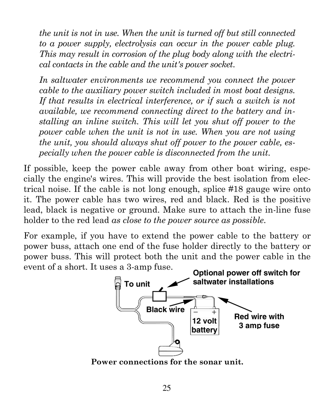 Eagle Electronics 320 manual Optional power off switch for 