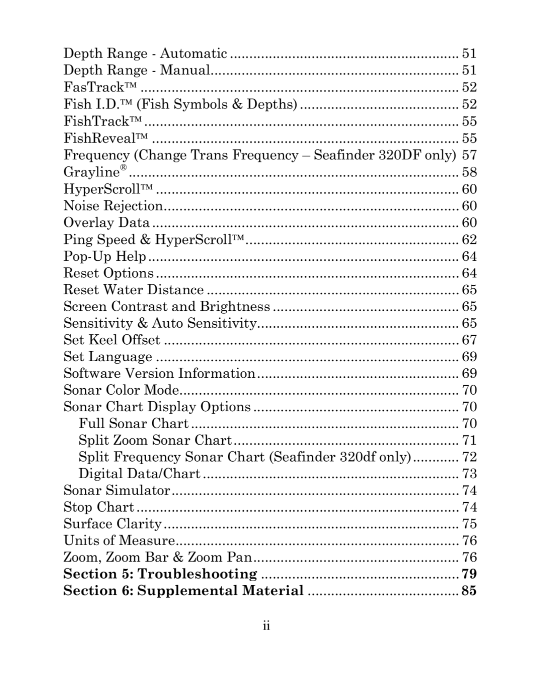 Eagle Electronics 320 manual Fish I.D. Fish Symbols & Depths 