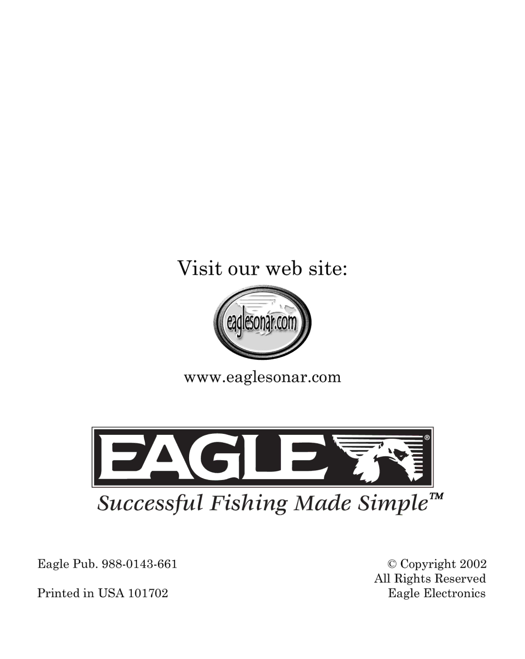 Eagle Electronics 320 manual Visit our web site 