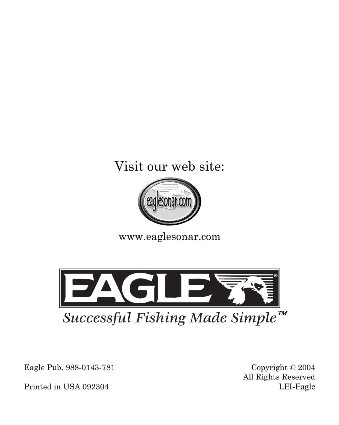 Eagle Electronics 320C manual Visit our web site 