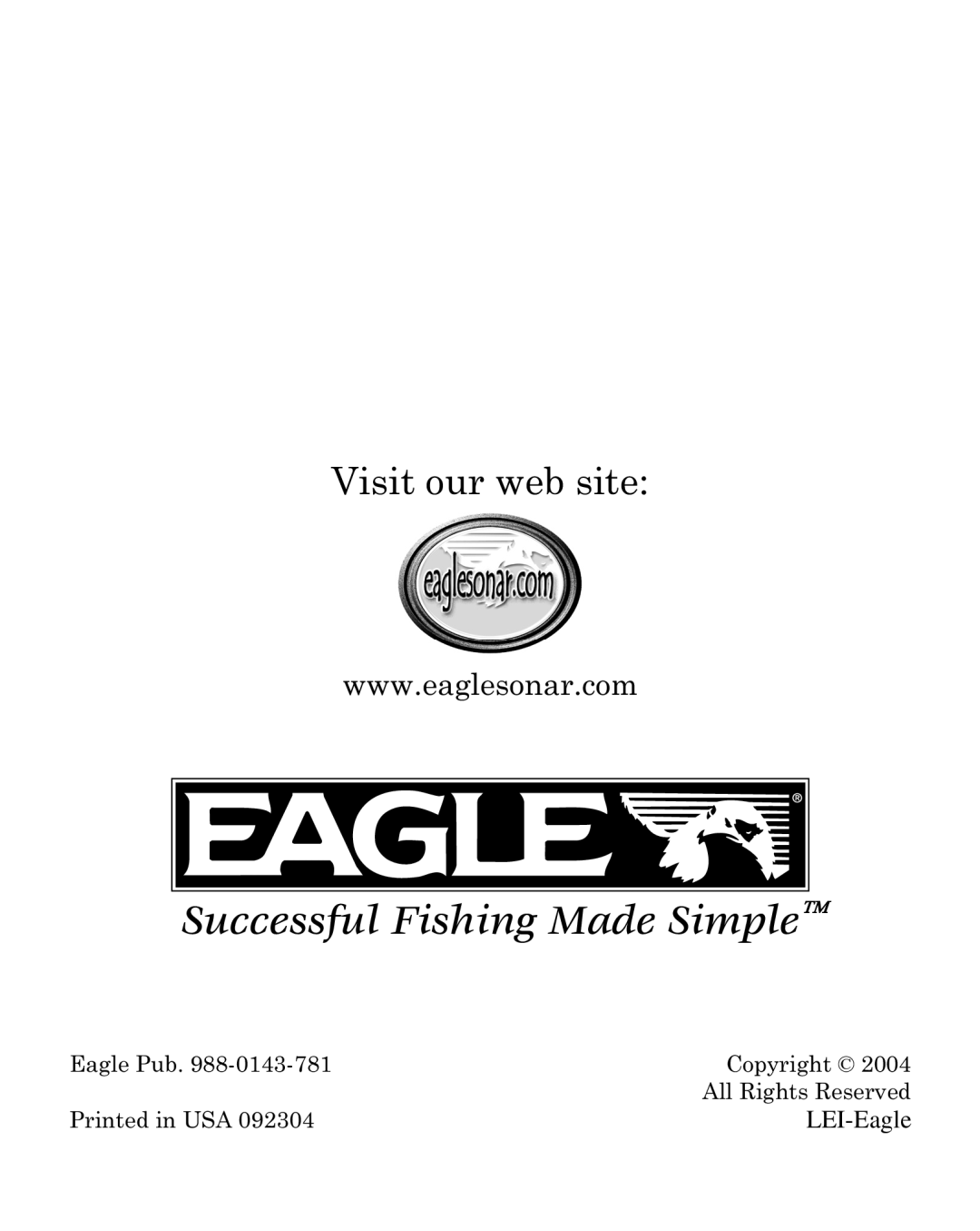 Eagle Electronics 320C manual Visit our web site 