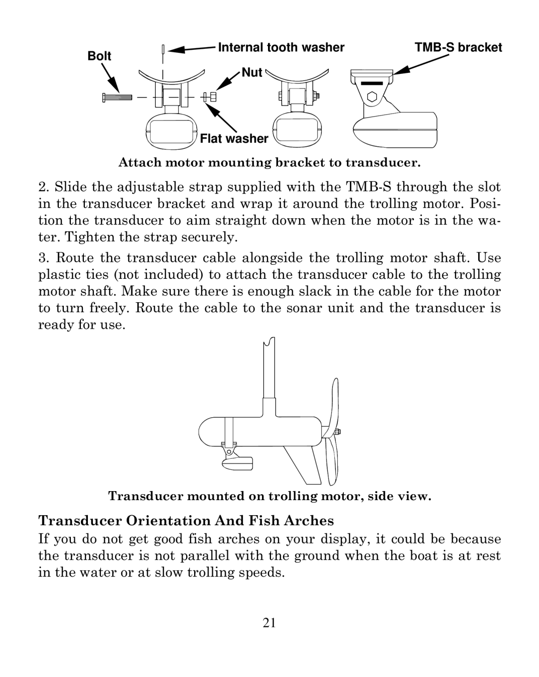 Eagle Electronics 320C manual Transducer Orientation And Fish Arches 