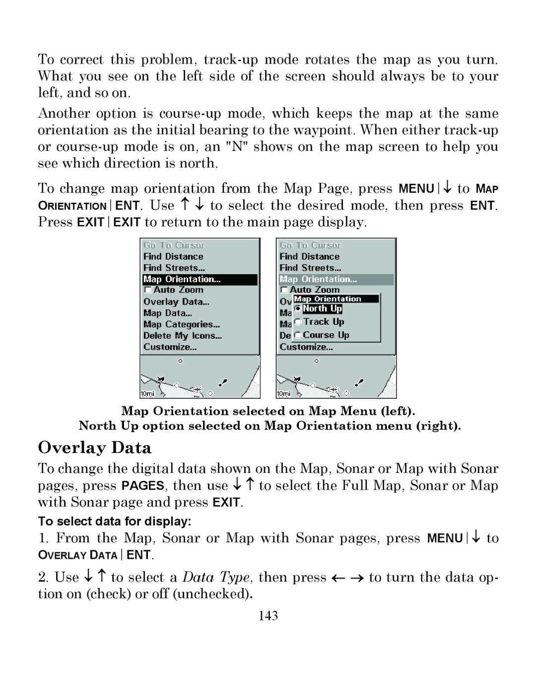 Eagle Electronics 350 S/MAP manual Overlay Data, 143 