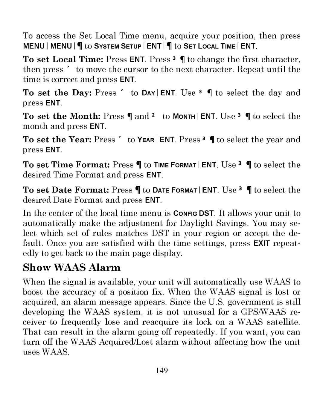 Eagle Electronics 350 S/MAP manual Show Waas Alarm, 149 