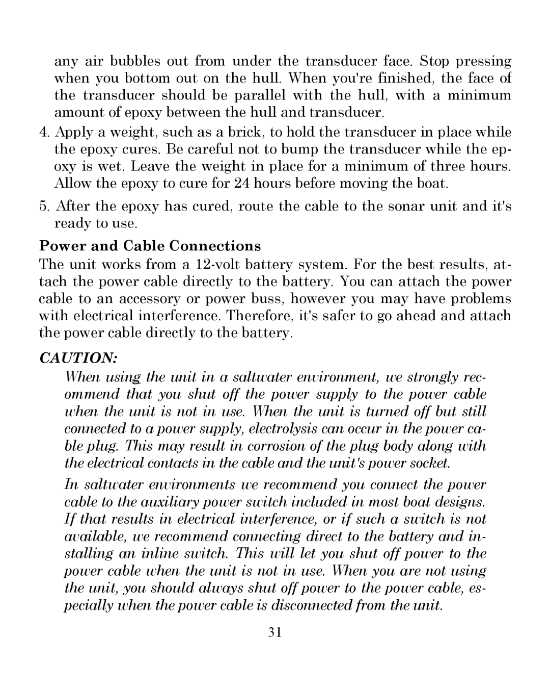 Eagle Electronics 350 S/MAP manual Power and Cable Connections 