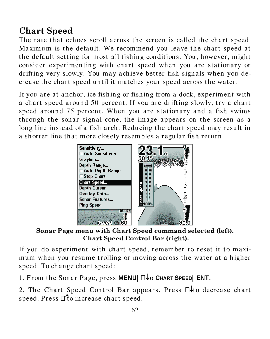 Eagle Electronics 350 S/MAP manual Chart Speed 