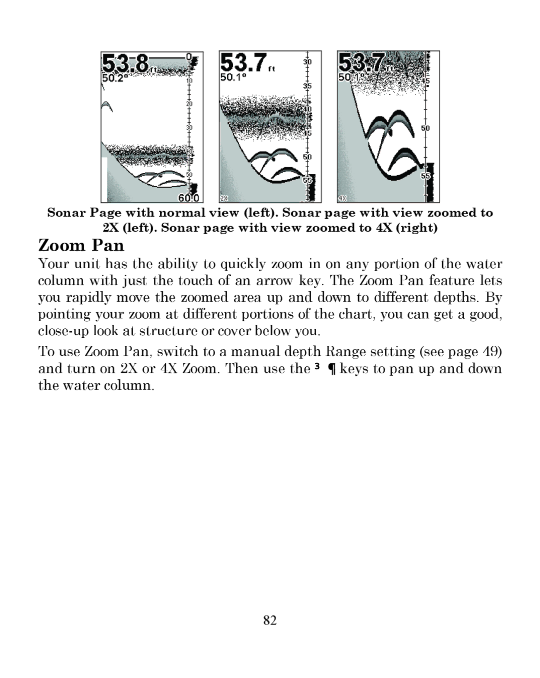 Eagle Electronics 350 S/MAP manual Zoom Pan 