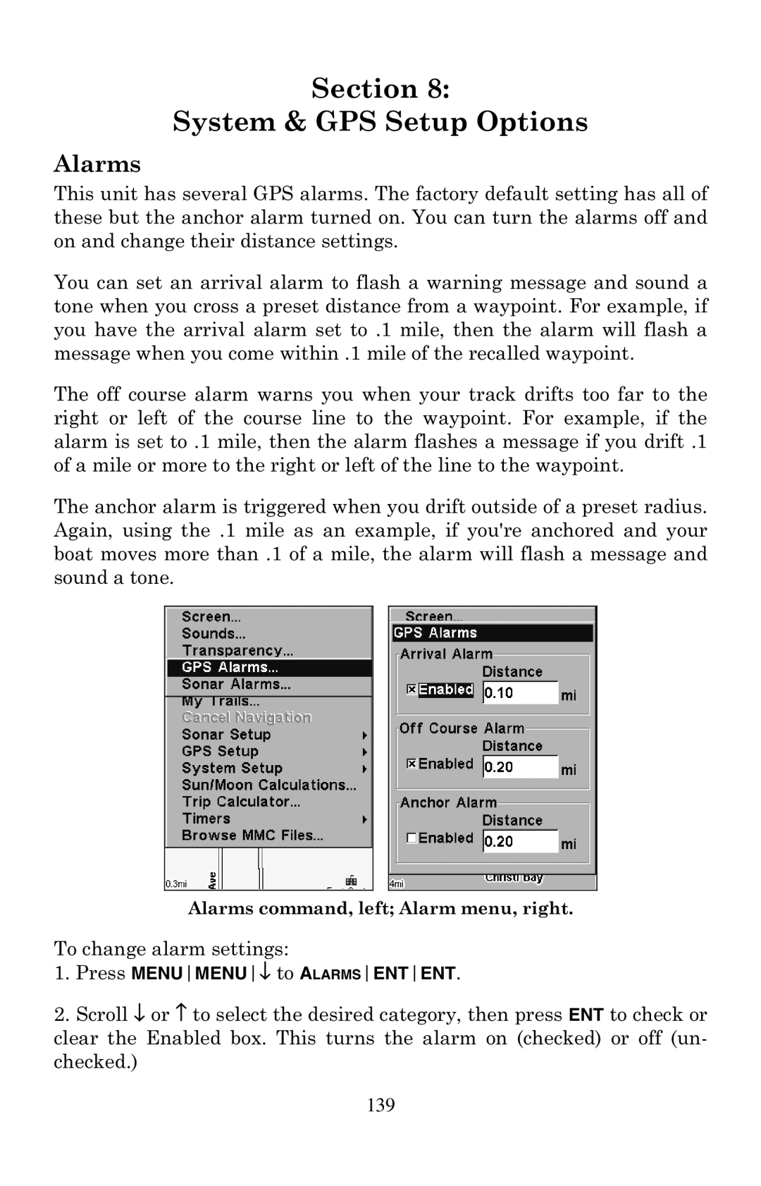 Eagle Electronics 500C, 500CDF manual Section System & GPS Setup Options 