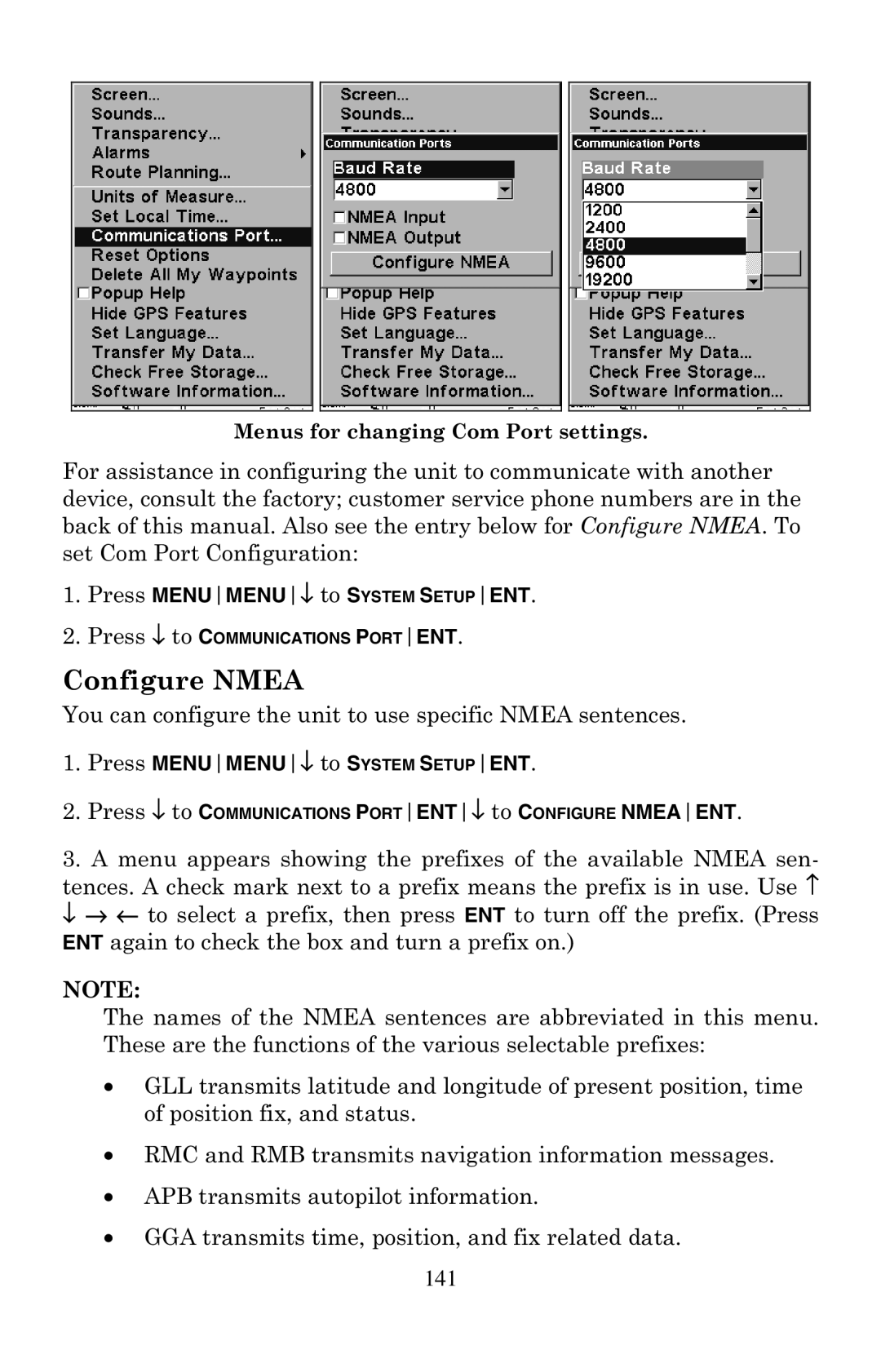 Eagle Electronics 500C, 500CDF manual Configure Nmea 