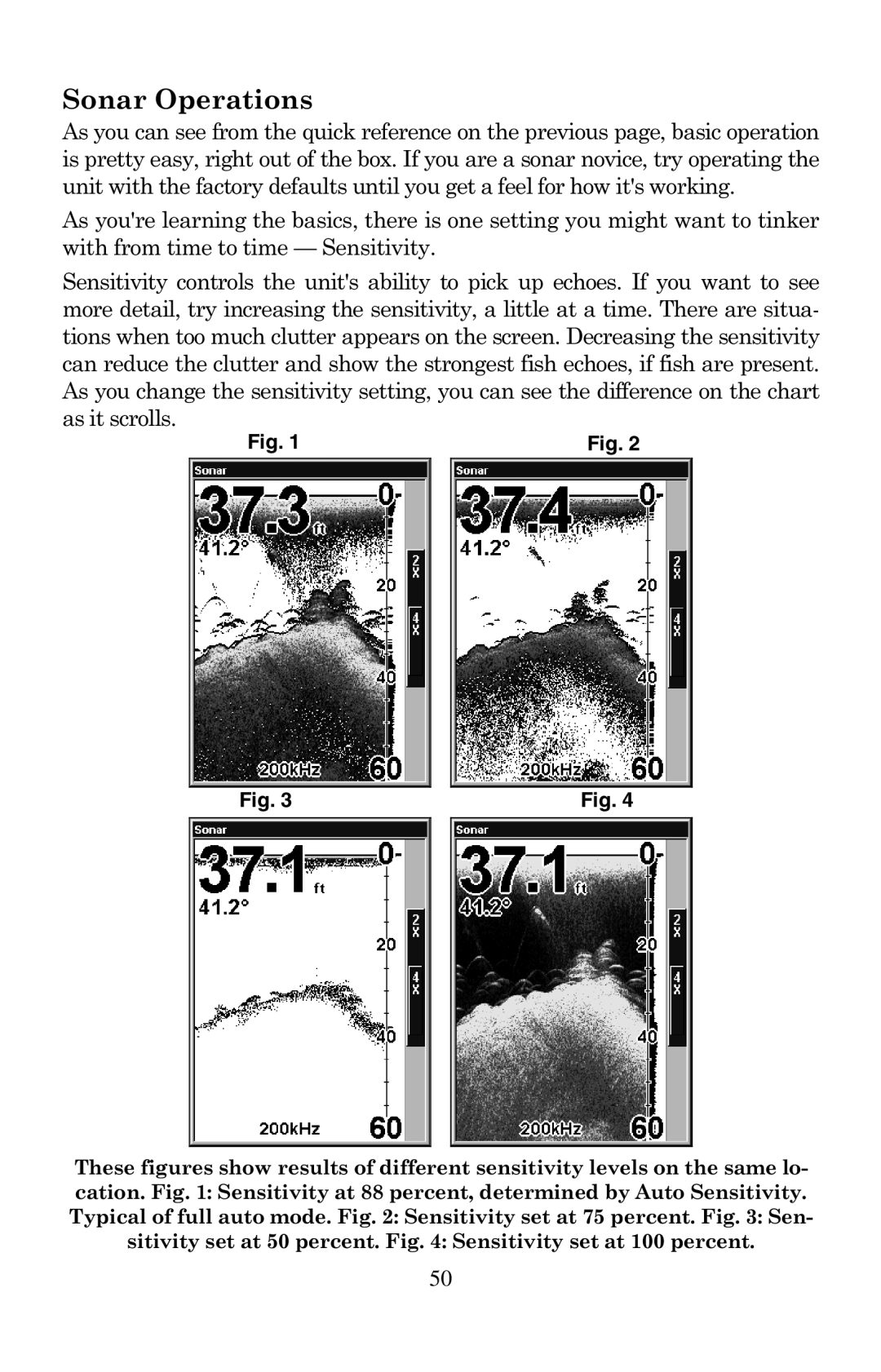 Eagle Electronics 500C, 500CDF manual Sonar Operations 