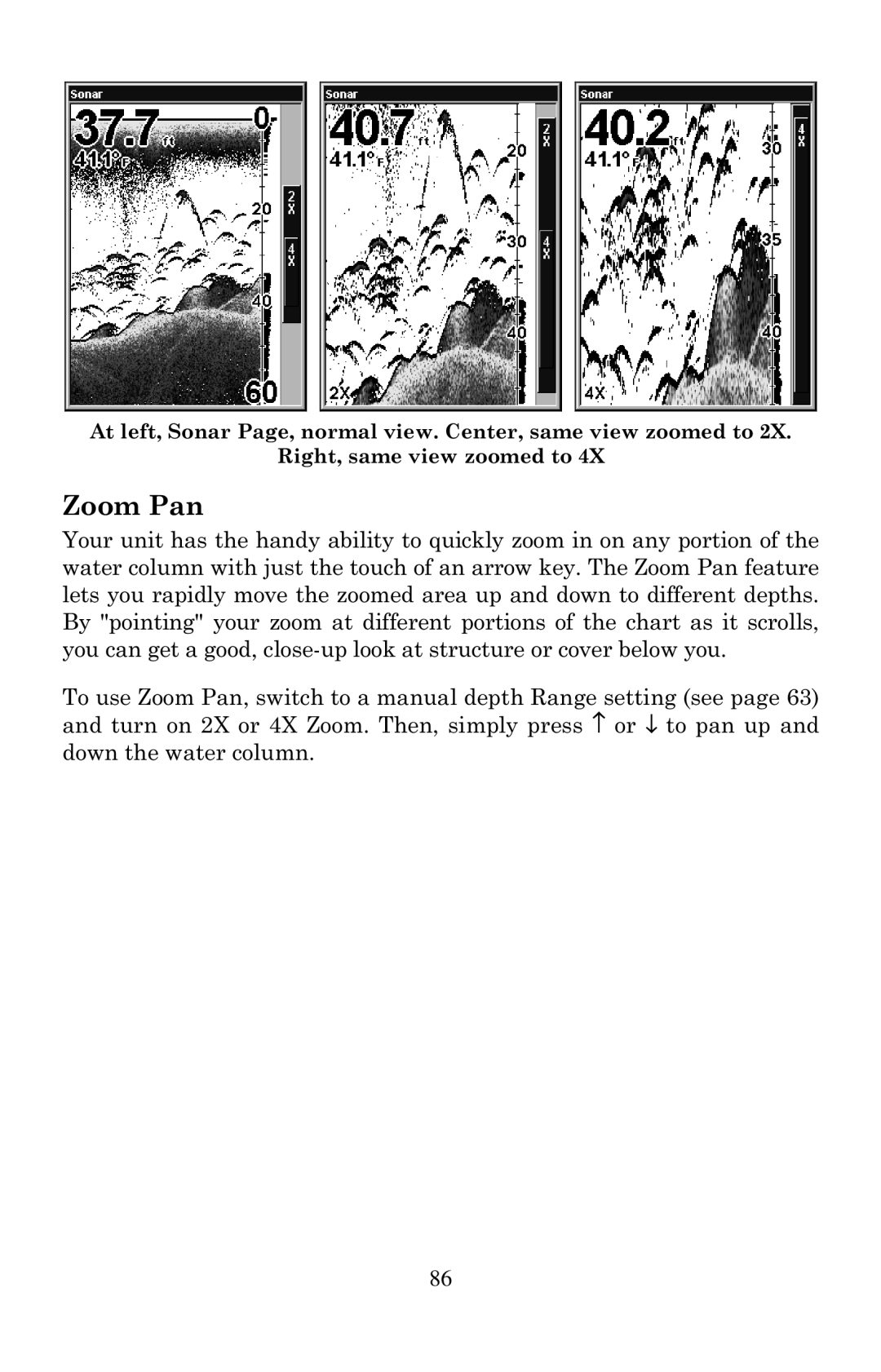 Eagle Electronics 500C, 500CDF manual Zoom Pan 