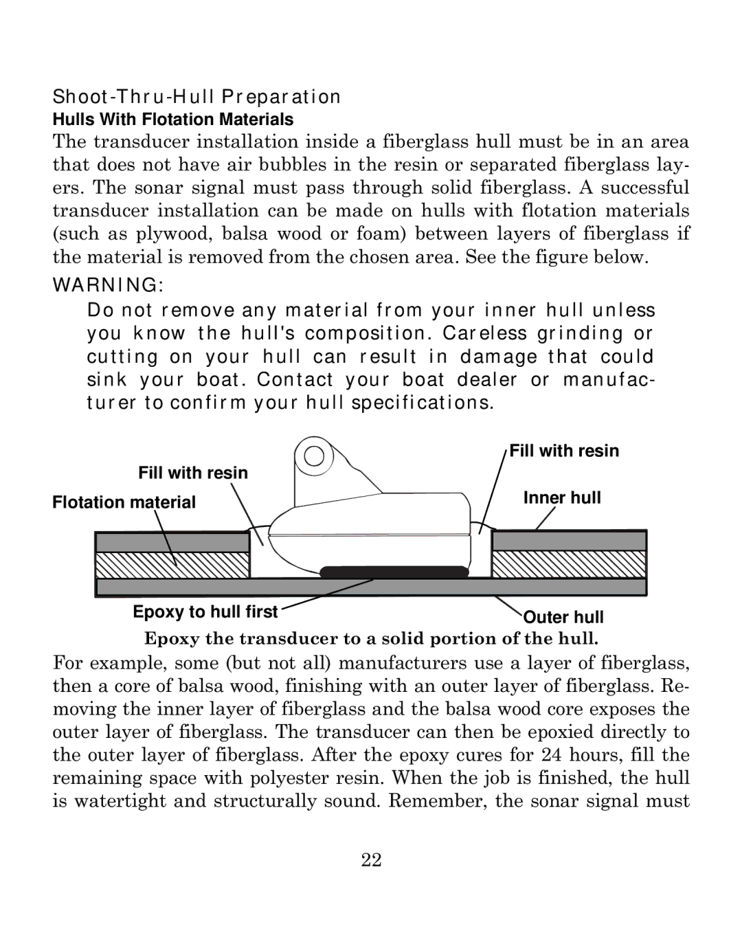 Eagle Electronics 500C manual Hulls With Flotation Materials 