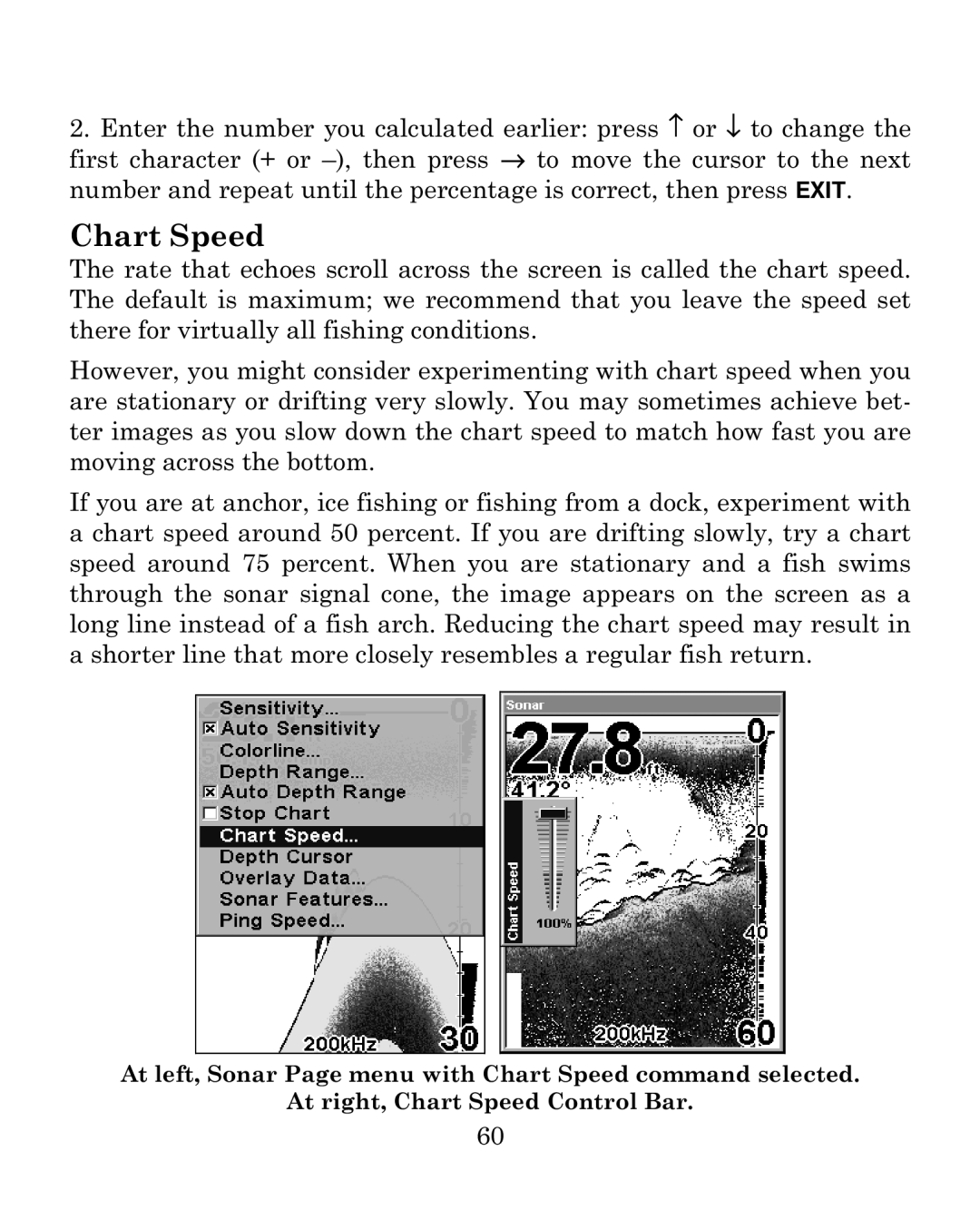 Eagle Electronics 500C manual Chart Speed 