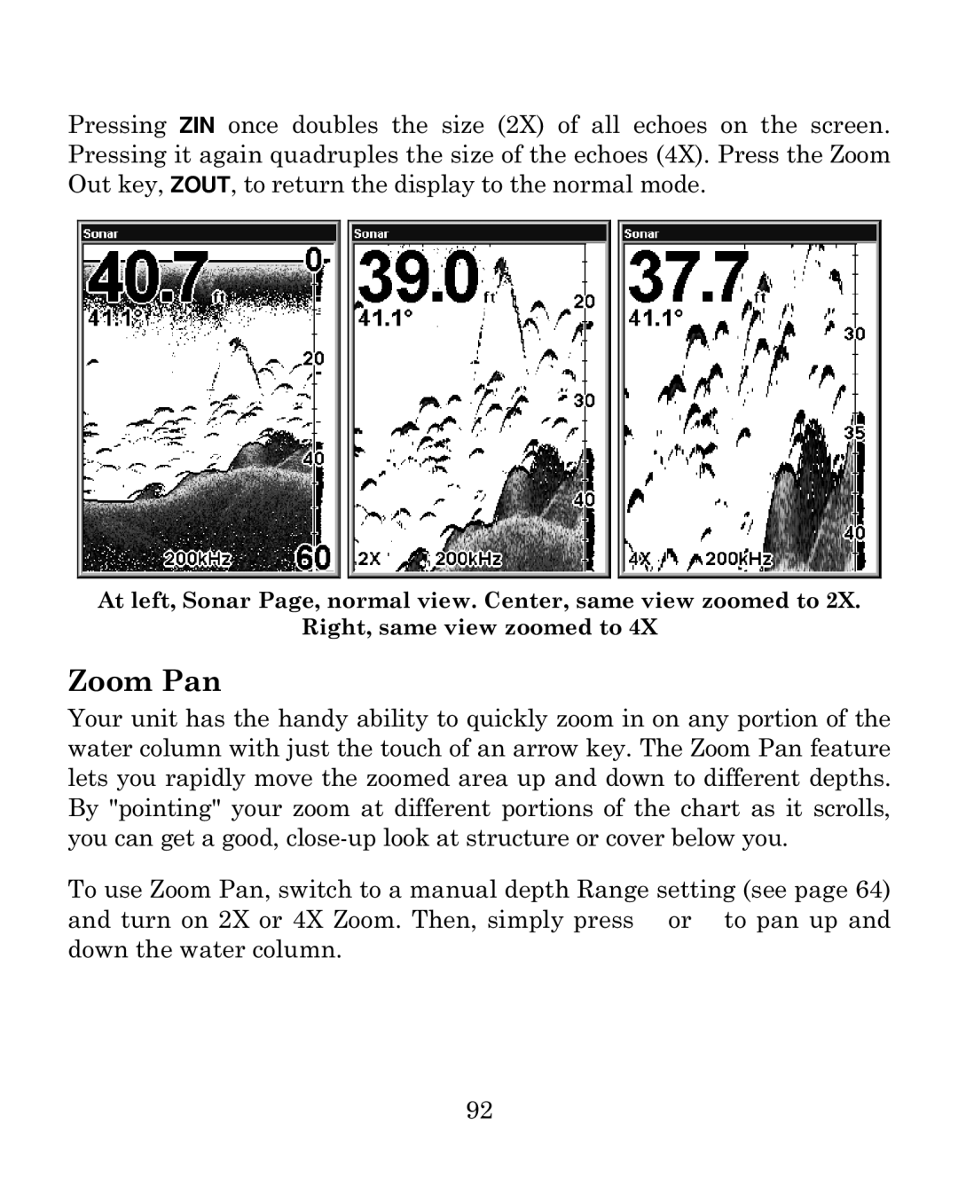 Eagle Electronics 500C manual Zoom Pan 