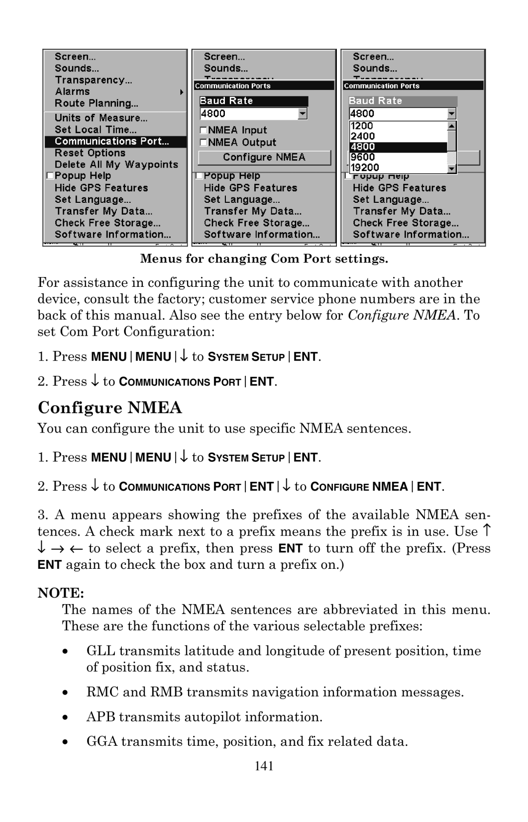 Eagle Electronics 500C manual Configure Nmea 