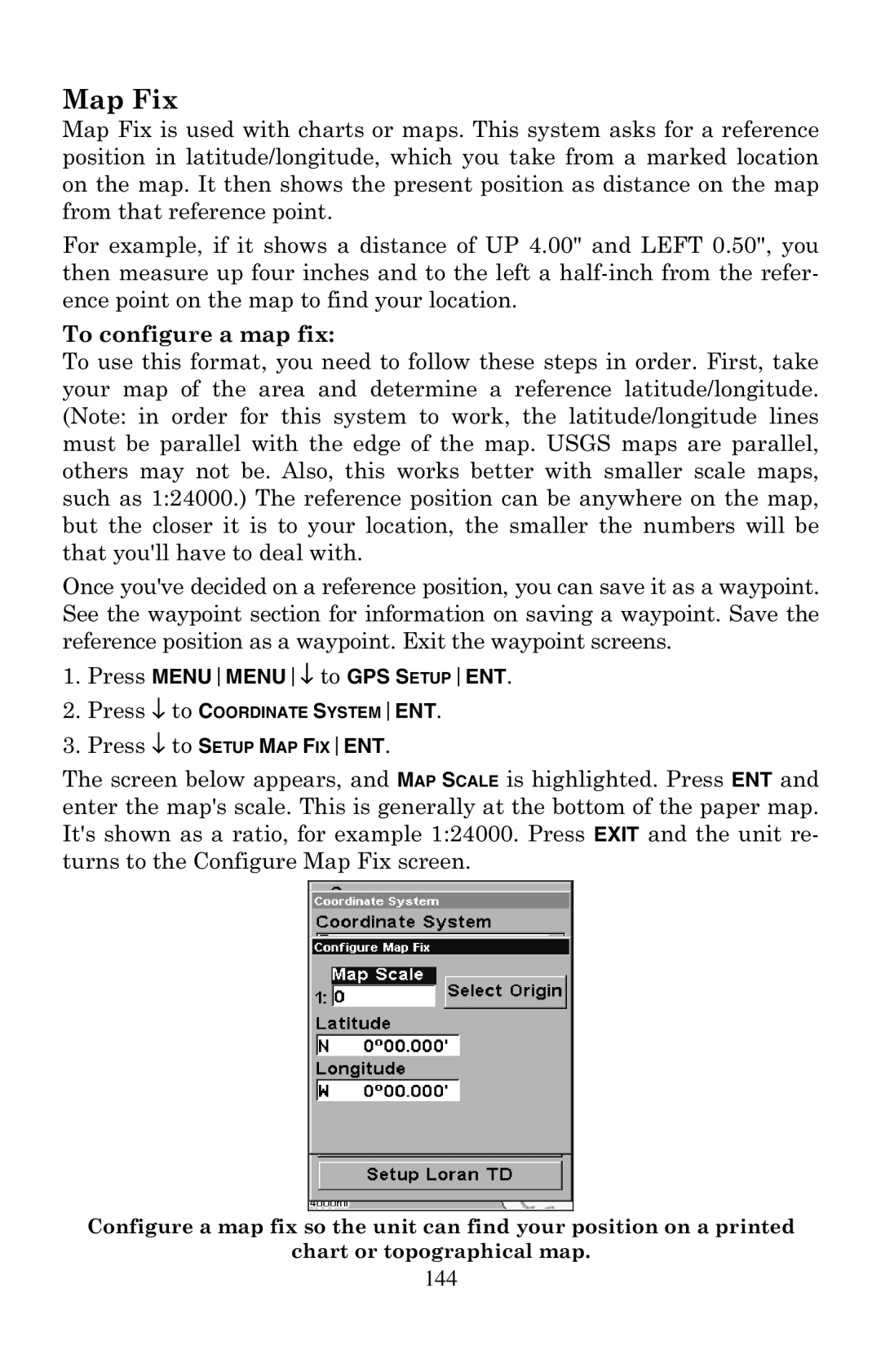 Eagle Electronics 500C manual Map Fix, To configure a map fix 