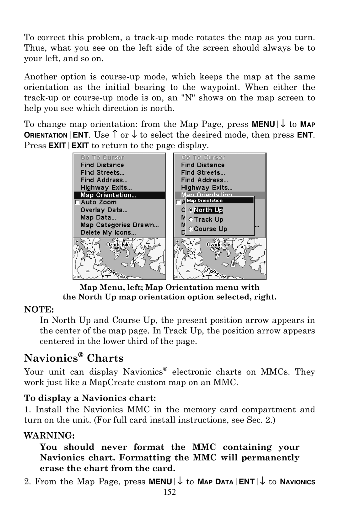 Eagle Electronics 500C manual Navionics Charts, To display a Navionics chart 